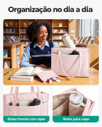 Kit Tote com Necessaire Bags Mart Cor Rosa — produto em uso
