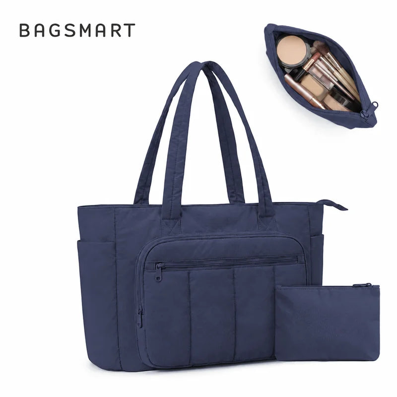 Kit Bolsa Tote Feminina com Necessaire (2 peças) Bags Mart Cor Azul Profundo — Produto em destaque