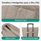 Kit Bolsa Tote Feminina com Necessaire (2 peças) Bags Mart Cor Cáqui — Detalhes e acabamentos