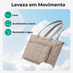 Kit Bolsa Tote Feminina com Necessaire (2 peças) Bags Mart Cor Cáqui — Acabamento acolchoado