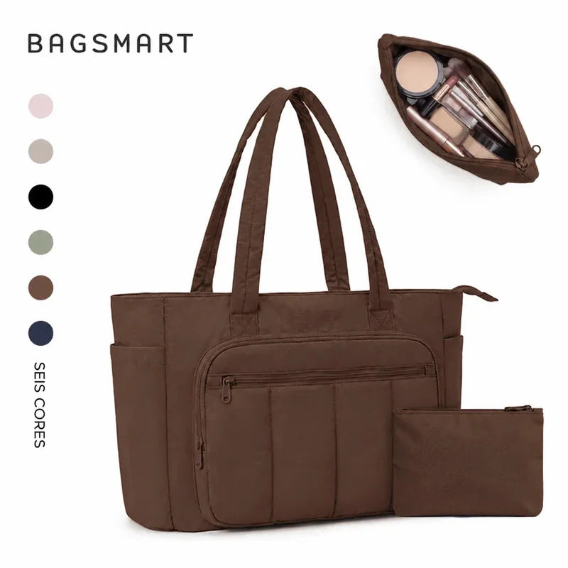 Kit Bolsa Tote Feminina com Necessaire (2 peças) Bags Mart Cor Chocolate — Produto em destaque