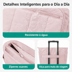 Kit Bolsa Tote Feminina com Necessaire (2 peças) Bags Mart Cor Rosa — Detalhes e acabamentos