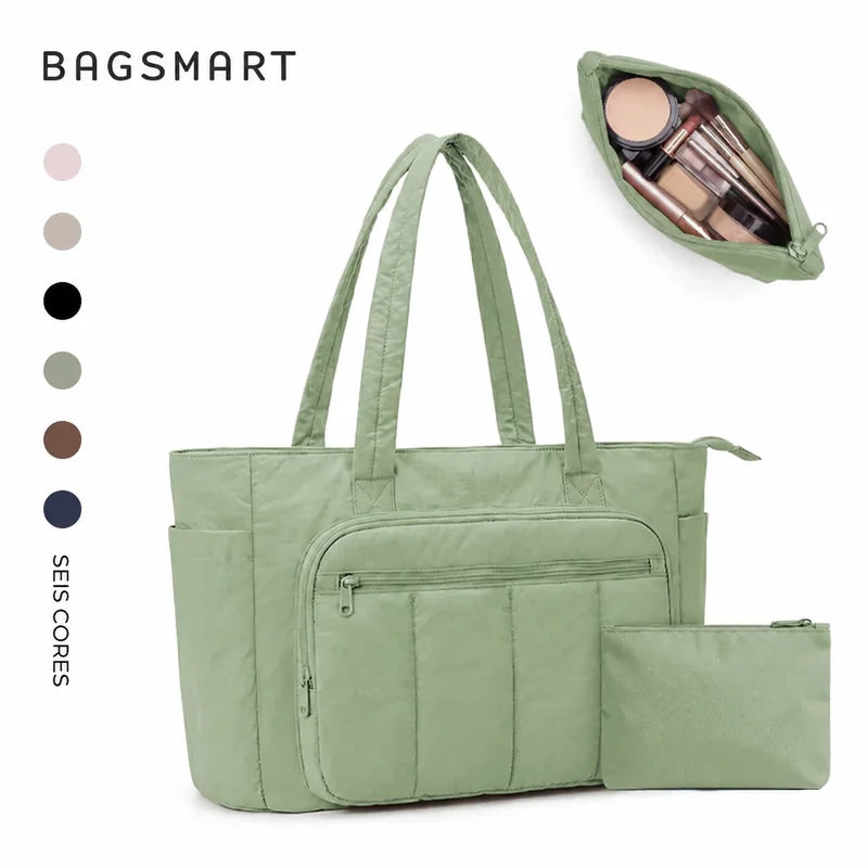 Kit Bolsa Tote Feminina com Necessaire (2 peças) Bags Mart Cor Verde Exército — Produto em destaque