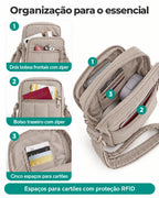 Pochete Esportiva para Corrida e Caminhada Bags Mart Cor Marrom — Bolsos, compartimentos e espaços para cartões