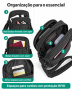 Pochete Esportiva para Corrida e Caminhada Bags Mart Cor Preto — Bolsos, compartimentos e espaços para cartões