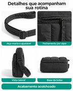 Pochete Esportiva para Corrida e Caminhada Bags Mart Cor Preto — Alça, zíper e acabamentos
