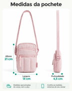 Pochete Esportiva para Corrida e Caminhada Bags Mart Cor Rosa — Medidas em centímetros