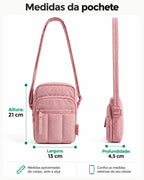 Pochete Esportiva para Corrida e Caminhada Bags Mart Cor Rosa Escuro — Medidas em centímetros
