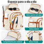 Compartimentos, bolsos e forro Bege da mochila de viagem Bags Mart