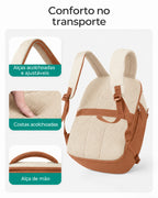 Alças ajustáveis e acolchoamento das costas da mochila Bege