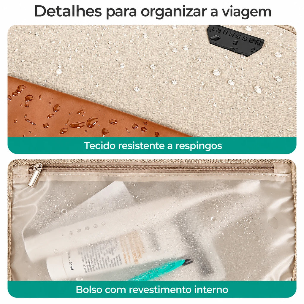 Tecido e bolso com revestimento interno da mochila Bege