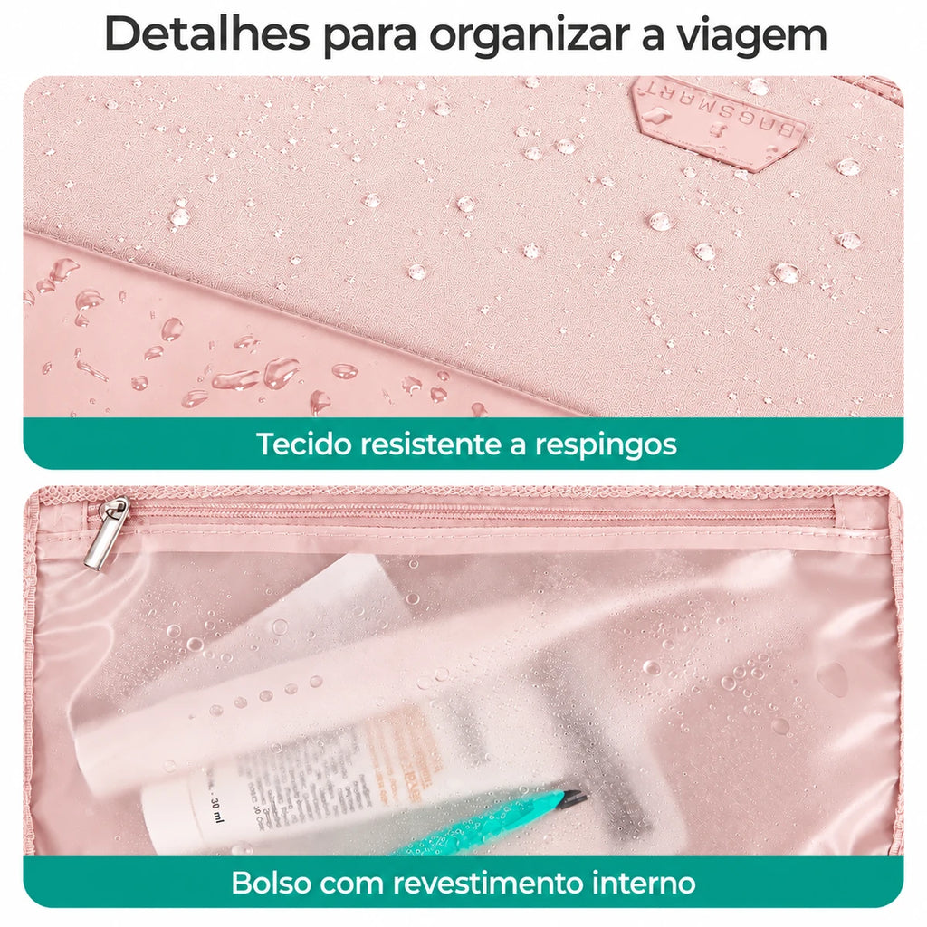 Tecido e bolso com revestimento interno da mochila Rosa