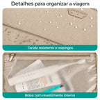Tecido e bolso com revestimento interno da mochila Cáqui