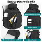 Compartimentos, bolsos e forro Preto da mochila de viagem Bags Mart