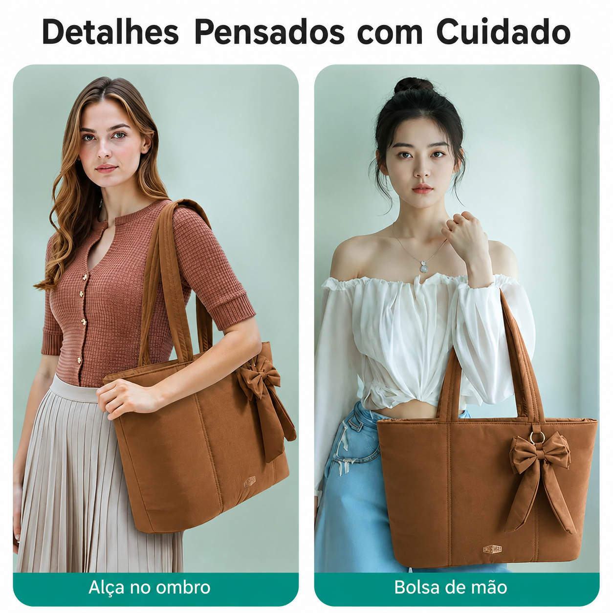 Bolsa Tote com Laço Bags Mart Marrom - Usos