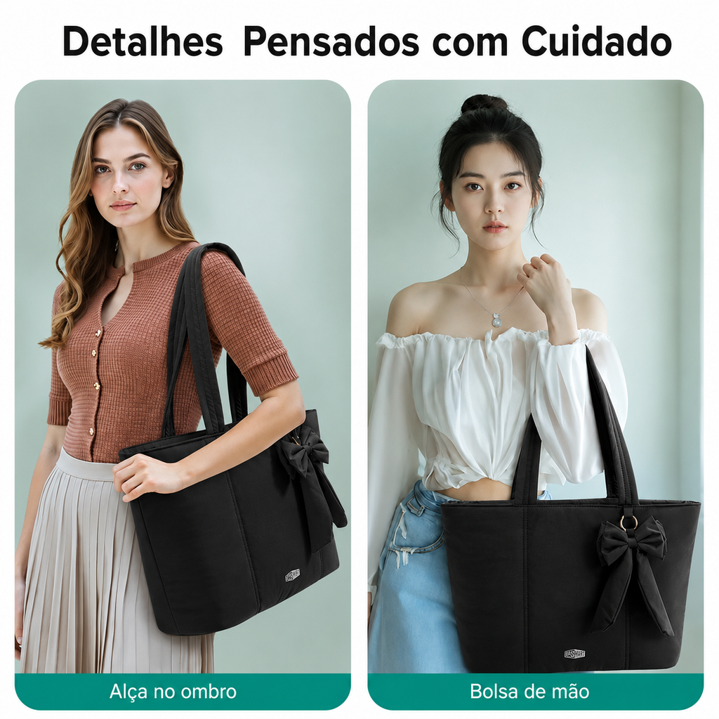 Bolsa Tote com Laço Bags Mart Preto - Usos