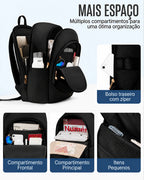 Bolsos divisores, compartimentos e forro Preto da mochila Light Flight