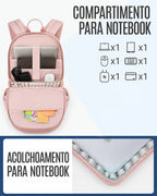 Compartimento acolchoado para notebook e forro Rosa da mochila Light Flight