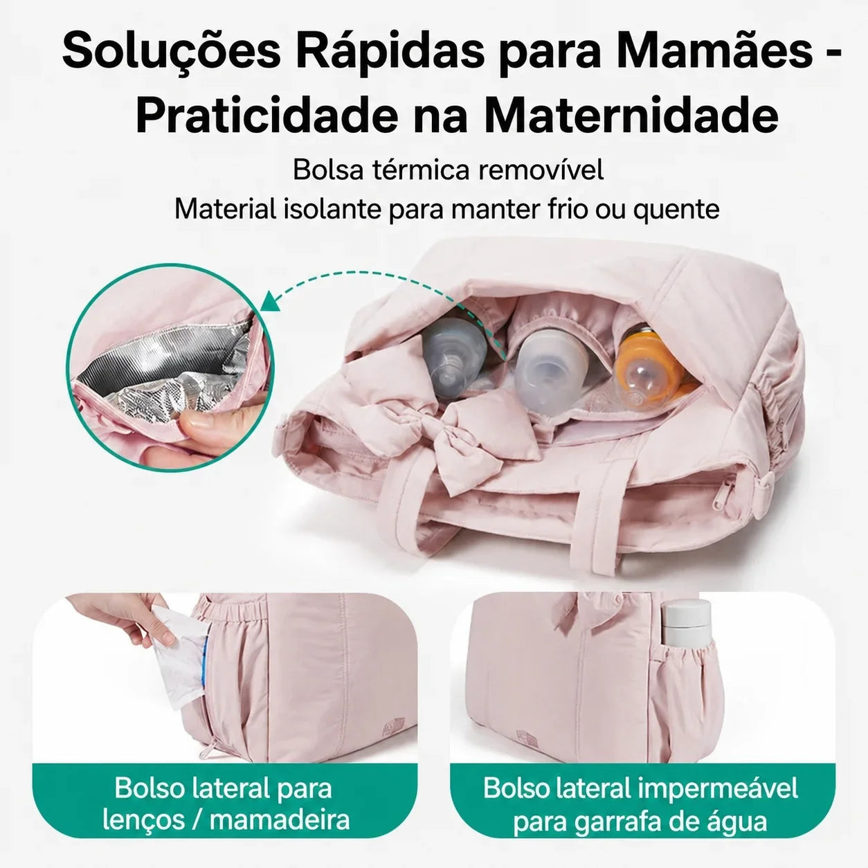 Bolsa Maternidade Bags Mart Rosa - Soluções Rápidas