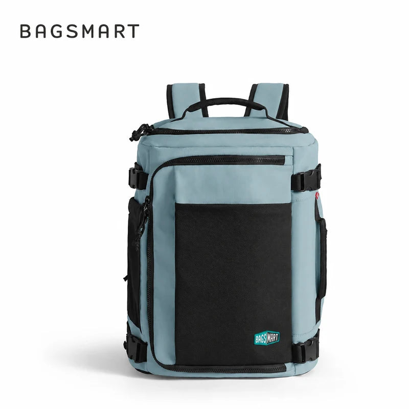 Mochila de Viagem Expansível 38 L com Compartimento para Sapatos Bags Mart Cor Cinza Azulado — produto em destaque