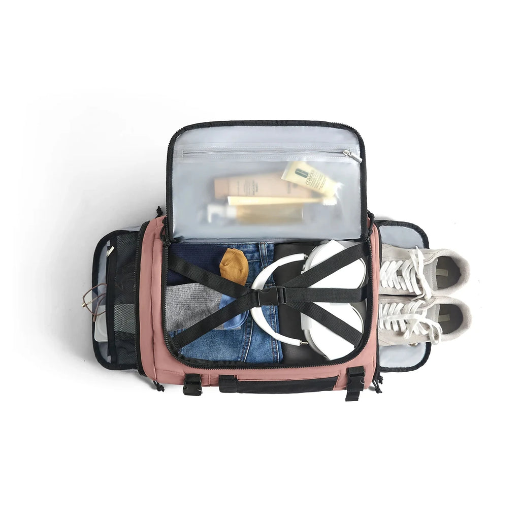 Mochila de Viagem Expansível 38 L com Compartimento para Sapatos Bags Mart Cor Rosa — detalhes do produto 21