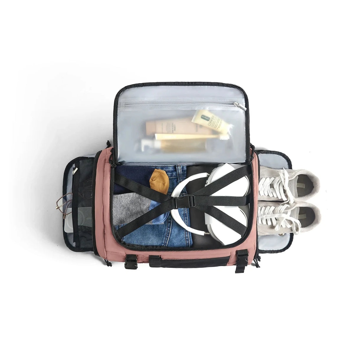Mochila de Viagem Expansível 38 L com Compartimento para Sapatos Bags Mart Cor Rosa — detalhes do produto 21