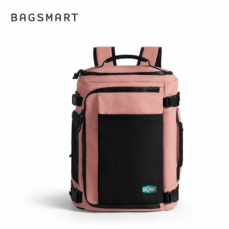 Mochila de Viagem Expansível 38 L com Compartimento para Sapatos Bags Mart Cor Rosa — produto em destaque