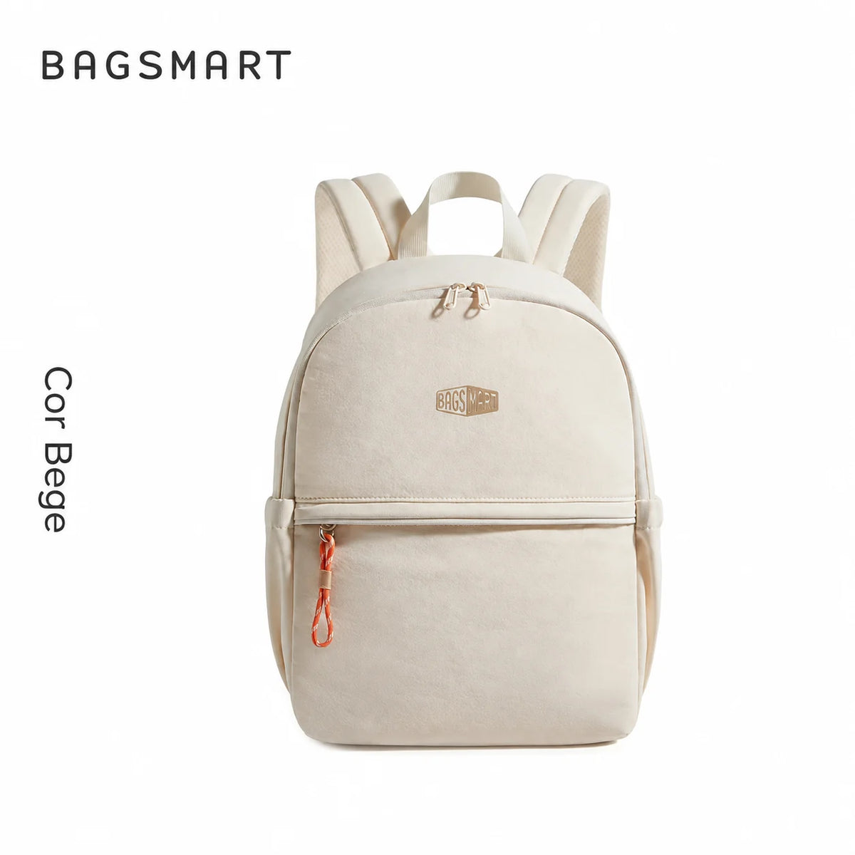 Vista principal — Mochila Feminina Multifuncional para Notebook de 35,6 cm Bags Mart Cor Bege