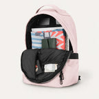 Mochila Feminina Universitária com Bolso Traseiro Bags Mart Cor Rosa — Interior e compartimentos