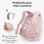 Costas e alças acolchoadas da mochila Rosa