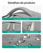 Mochila Executiva para Notebook com Cabo Retrátil Bags Mart Cor Cinza — Alças, tecido e zíperes