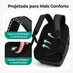 Costas e alças acolchoadas da mochila Preto