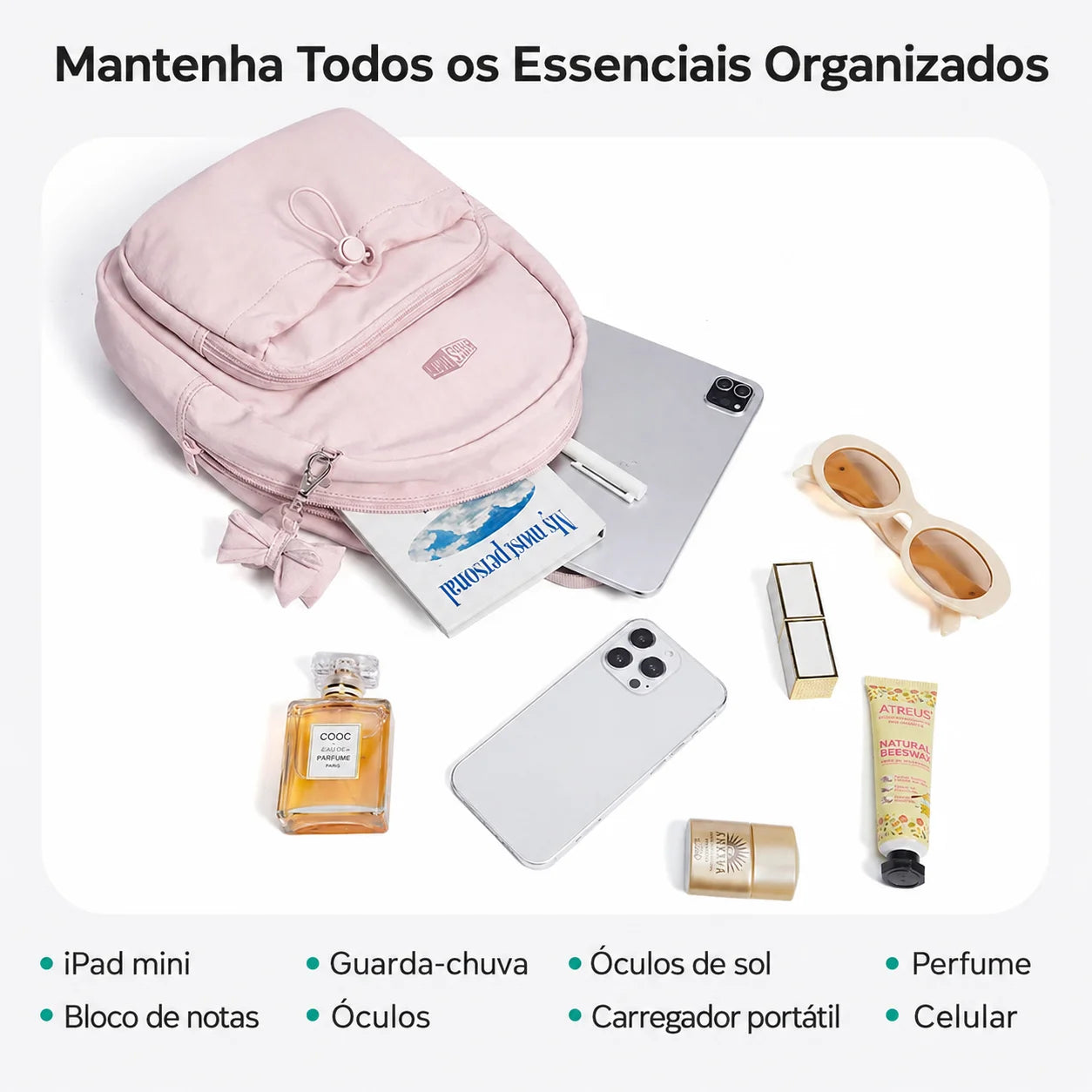 Mantenha Todos os Essenciais Organizados - Mochila Feminina Minimalista Bags Mart