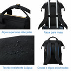 Mochila Feminina Universitária Bags Mart Cor Preto — alças reforçadas, faixa para mala, tecido resistente à água e costas acolchoadas