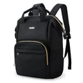 Mochila Feminina Universitária Bags Mart Cor Preto — parte superior lisa, placa metálica e zíperes dourados