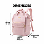Mochila Feminina Universitária Bags Mart Cor Rosa — 43 cm de altura, 28,5 cm de largura e 19 cm de profundidade