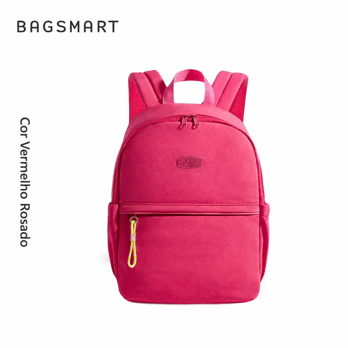 Vista principal — Mochila Feminina Multifuncional para Notebook de 35,6 cm Bags Mart Cor Vermelho Rosado