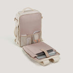 Mochila de viagem Bags Mart na cor Bege — compartimento para notebook e bolsos de tela