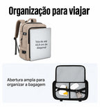 Mochila de Viagem Resistente à Água para Notebook Bags Mart Cor Marrom — Abertura e organização