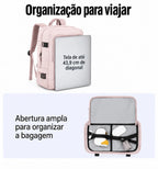 Mochila de Viagem Resistente à Água para Notebook Bags Mart Cor Rosa — Abertura e organização