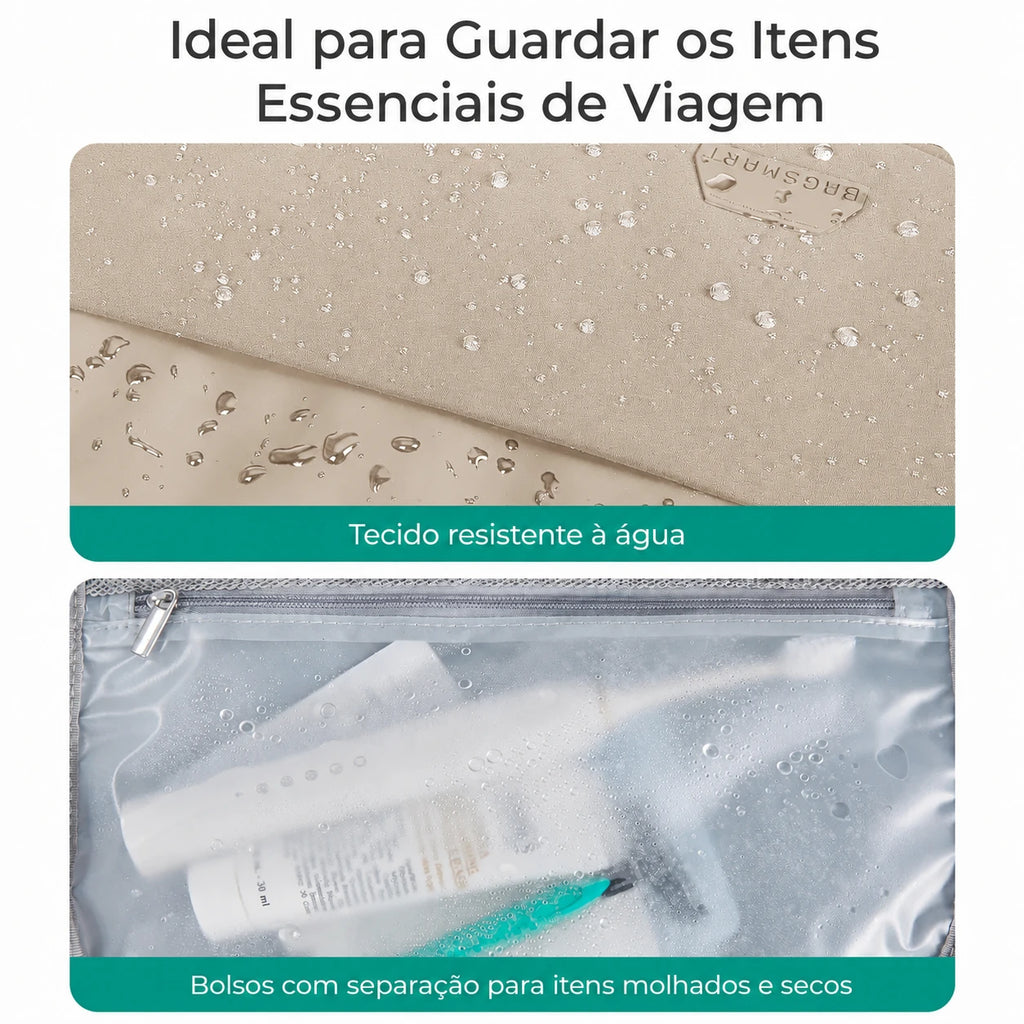Ideal para itens de viagem - Mochila de Viagem Bags Mart 30L Caqui