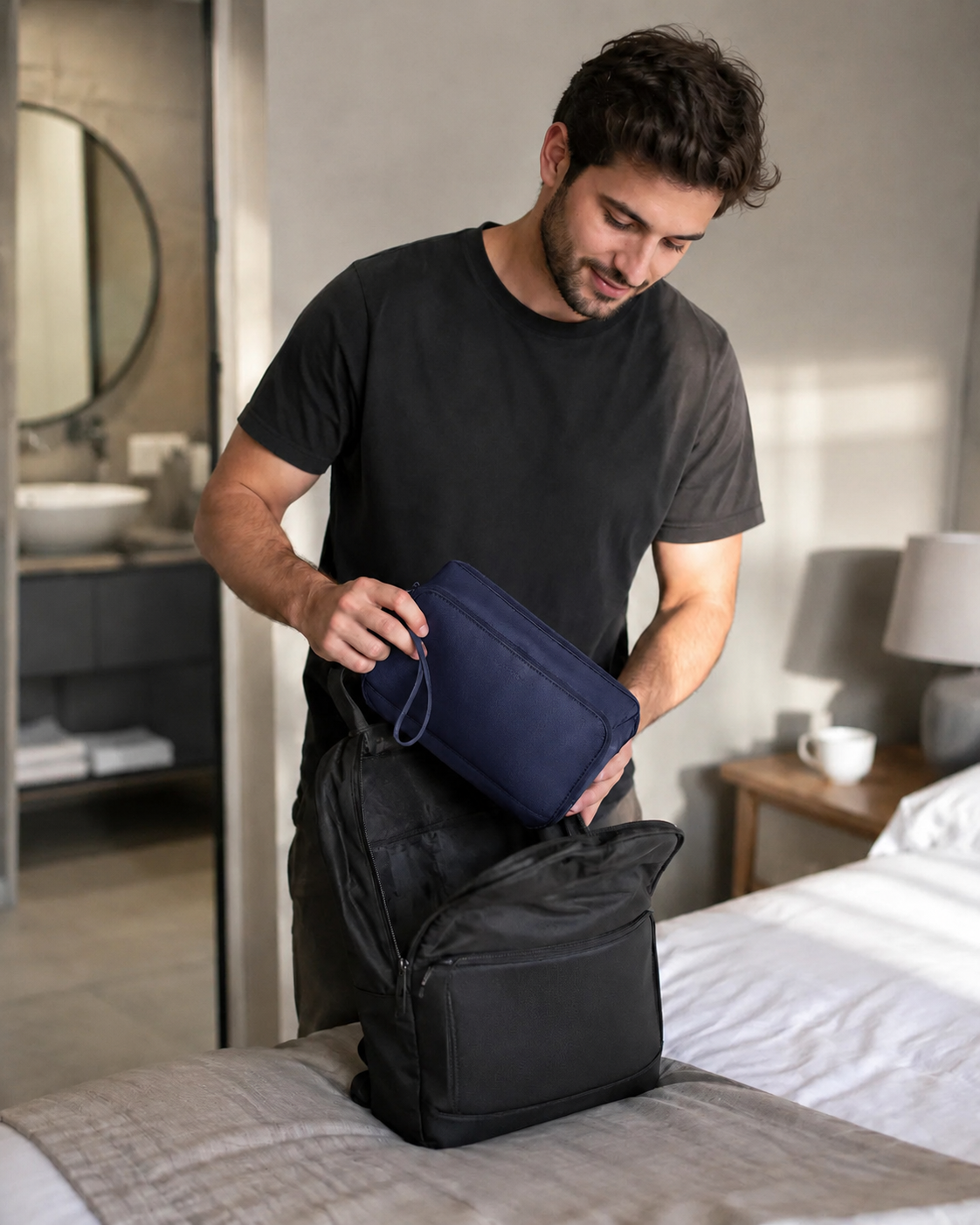 Necessaire Masculina de Higiene Bags Mart Azul - Rotina Matinal