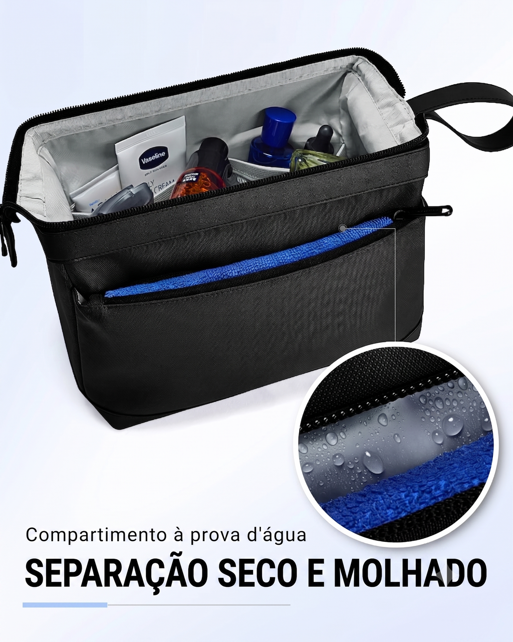 Necessaire Masculina de Higiene Resistente à Água Bags Mart - Compartimento à Prova d'Água, Separação Seco e Molhado
