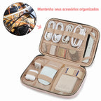 Organizador de Cabos para Viagem Resistente à Água Bags Mart Cor Rosa — Organização interna