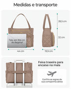 Dimensões em centímetros — Pasta Acolchoada Profissional para Notebook até 39,6 cm Bags Mart Cor Marrom