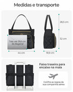 Dimensões em centímetros — Pasta Acolchoada Profissional para Notebook até 39,6 cm Bags Mart Cor Preto