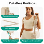 Pochete Unissex com Bolsinha Removível Bags Mart Cor Bege — fechos, alça e acessórios