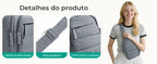 Zíperes, alça ajustável e tecido resistente a respingos — Pochete Transversal Acolchoada Puffer 5 L Bags Mart Cor Cinza