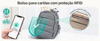 Seção para cartões com proteção RFID informada pelo fornecedor — Pochete Transversal Acolchoada Puffer 5 L Bags Mart Cor Cinza