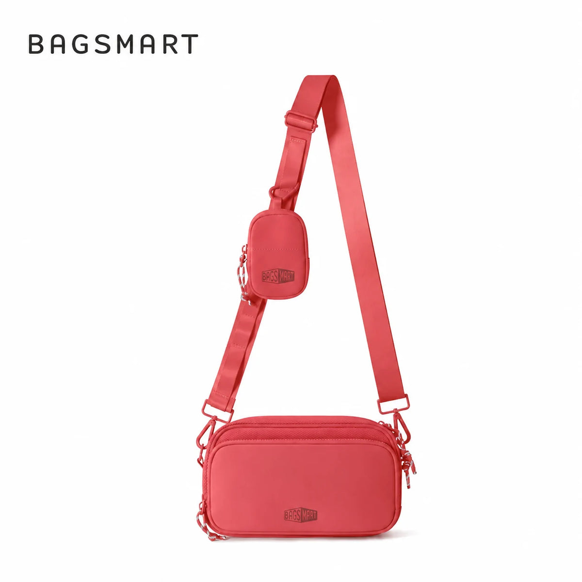 Pochete Unissex com Bolsinha Removível Bags Mart Cor Coral — produto em destaque